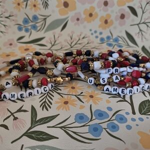 Patriotic Beaded Bracelet Set